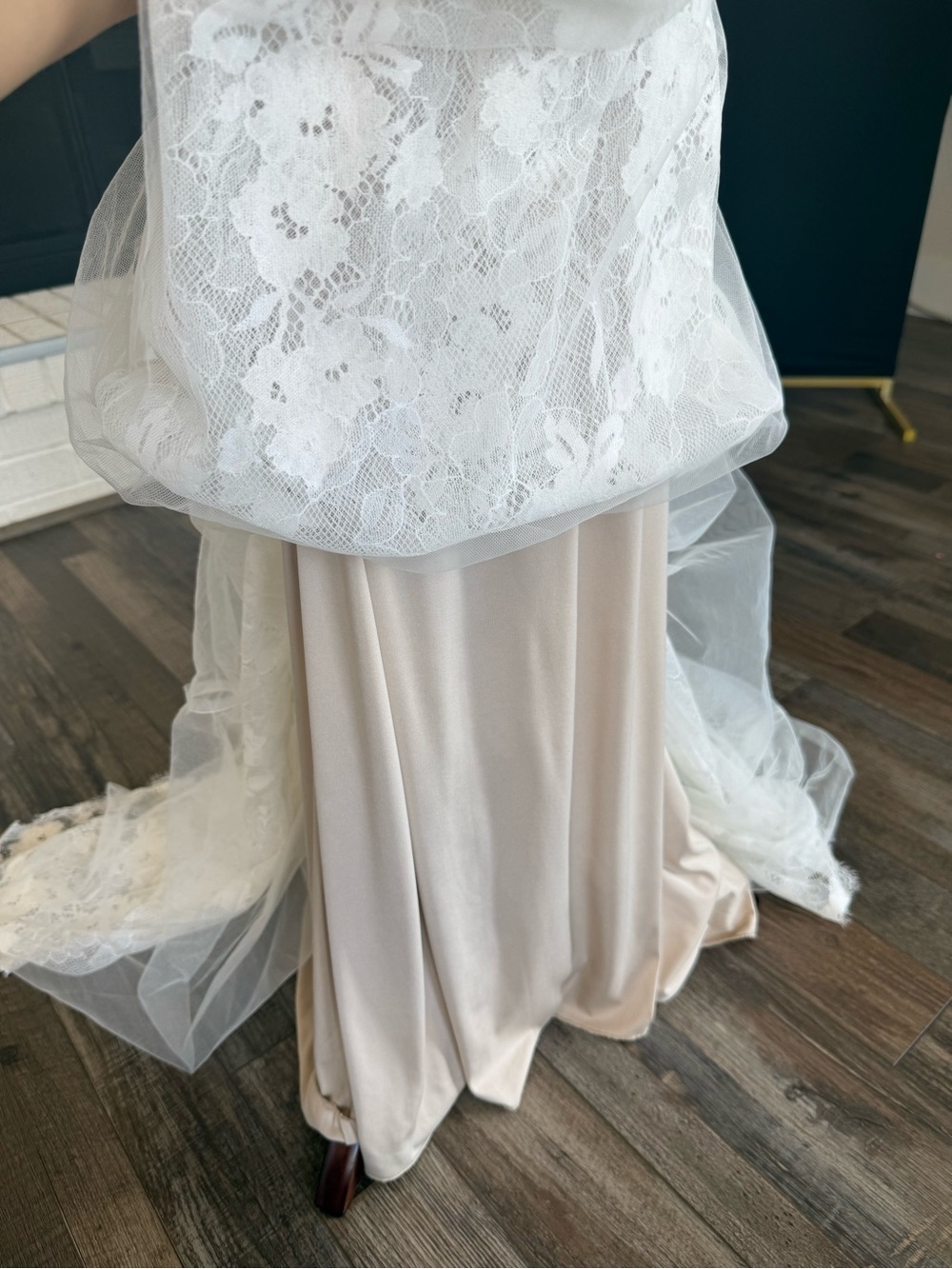 Lillian West Fit-and-Flare Lace Wedding Dress - Ivory - Picture 12 of 17